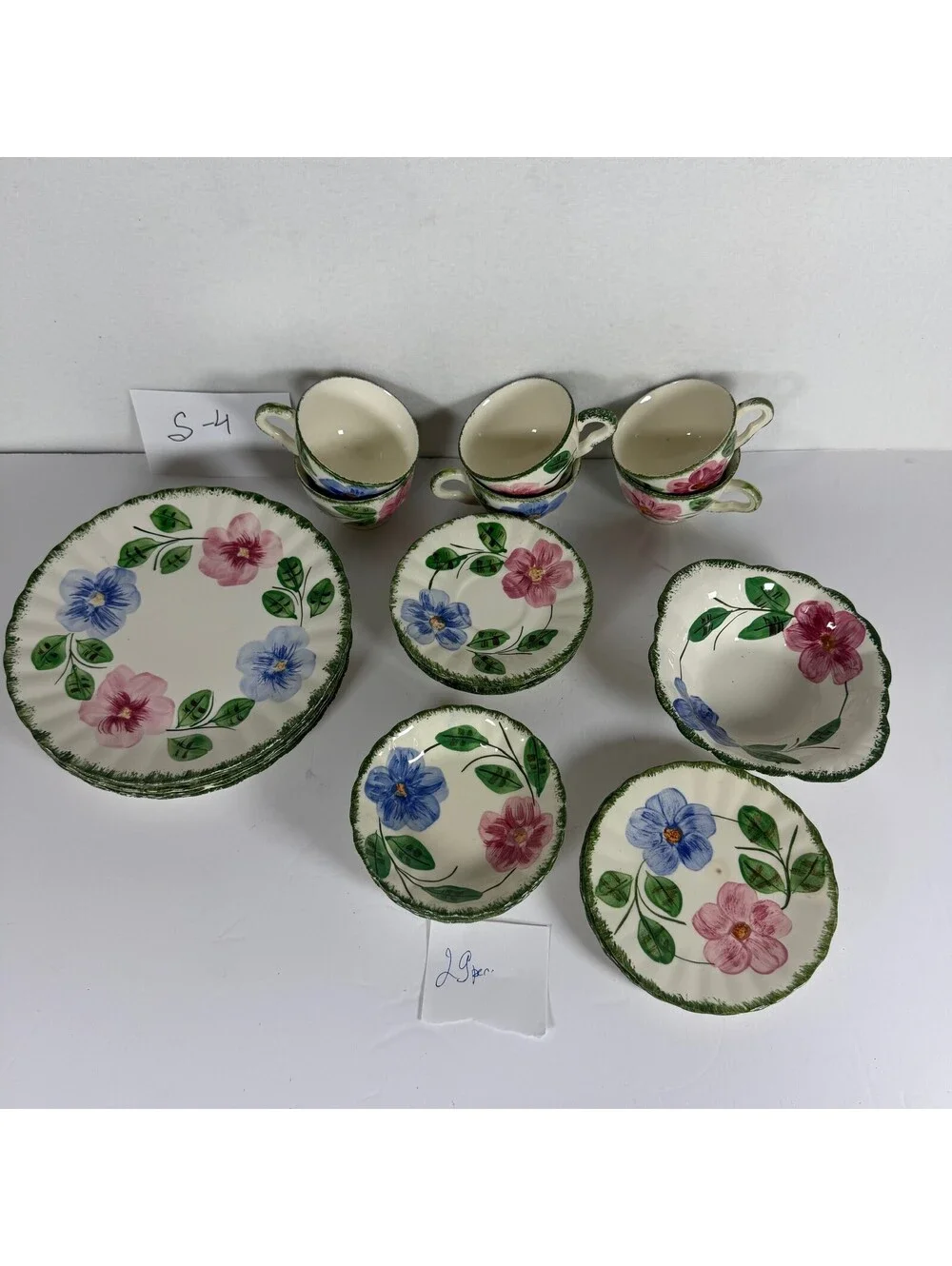Vintage Blue Ridge Southern Potteries 10K Floral Dinnerware Set 29 Pieces
